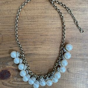 J. Crew Faux Pearl and Rhinestone Necklace